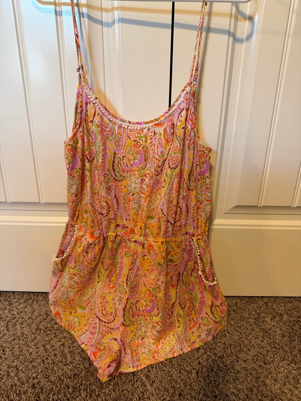 Victoria's Secret Pink & Yellow Paisley Swim Coverup Romper